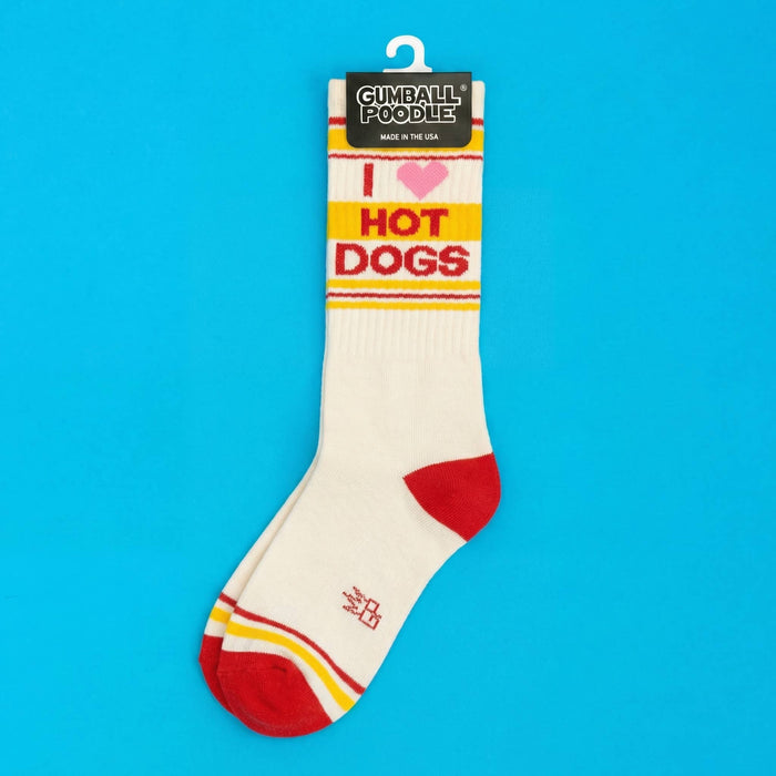 I Heart Hot Dogs Gym Crew Socks