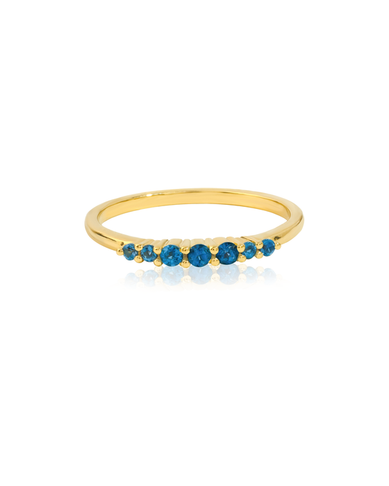 London Blue Topaz 14K Gold over Sterling Silver Band Ring