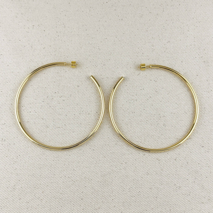 18k Gold Filled 70mm New Wave Hoop