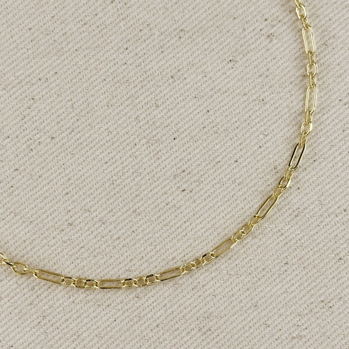18k Gold Filled 3x1 Alternated Paperclip Necklace
