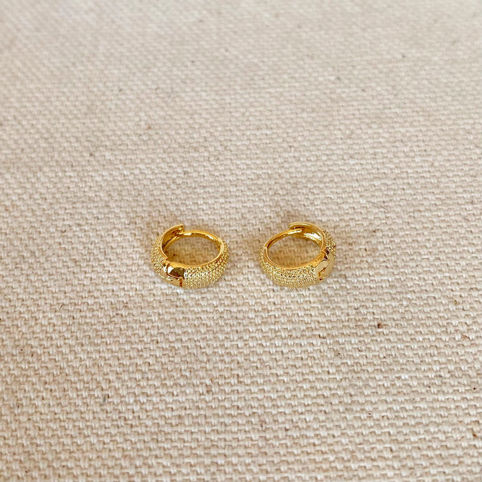 18k GF Tiny Textured Clicker Earrings