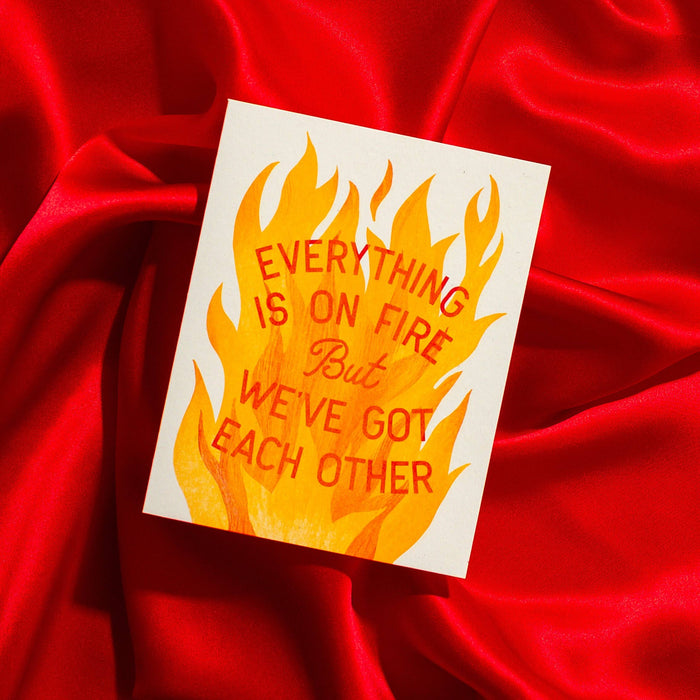 Everything Is On Fire - Risograph Greeting Card