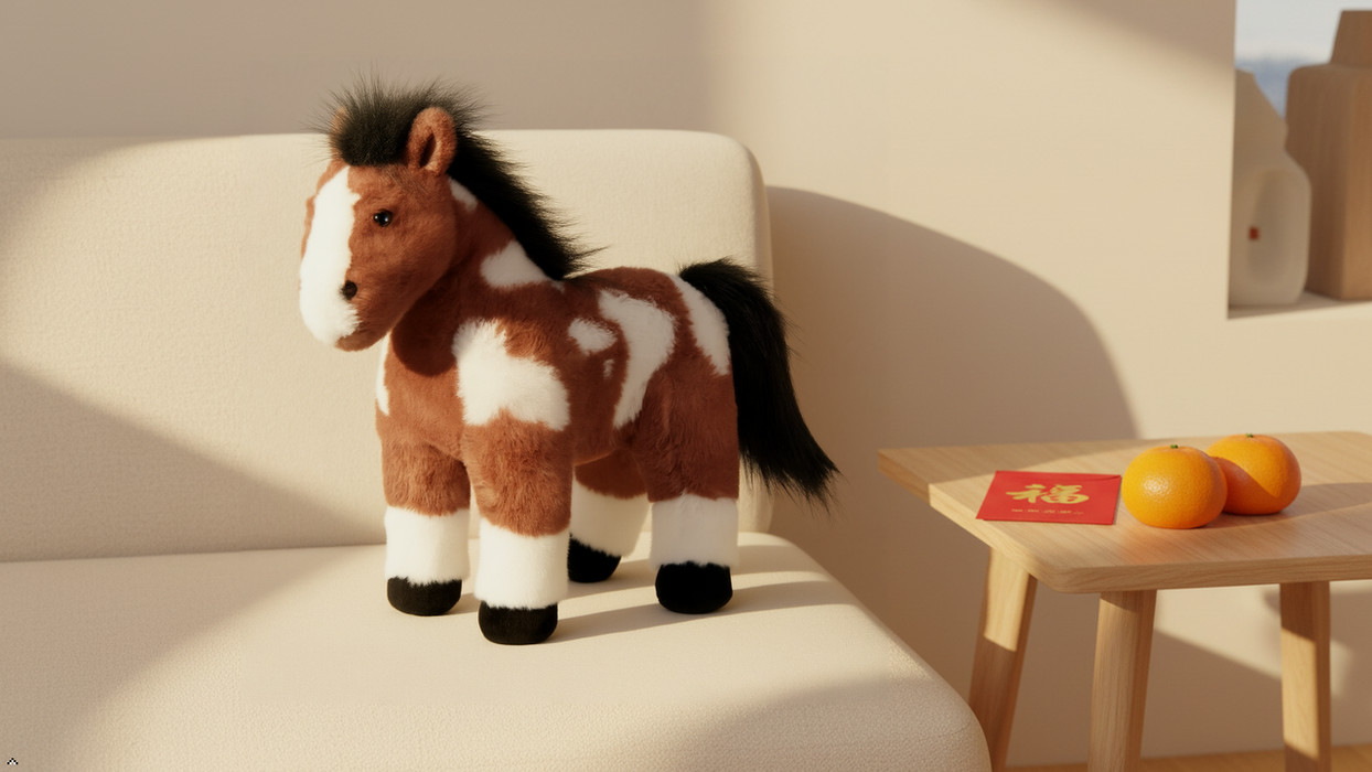 12" (30cm) Standing Horse Painted / Pinto Farm/Barnyard Animal
