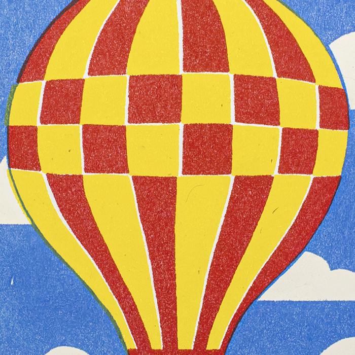 Hot Air Balloon - Risograph Card