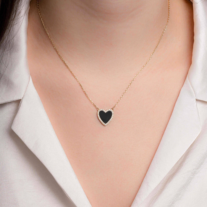 Black Onyx Heart Necklace