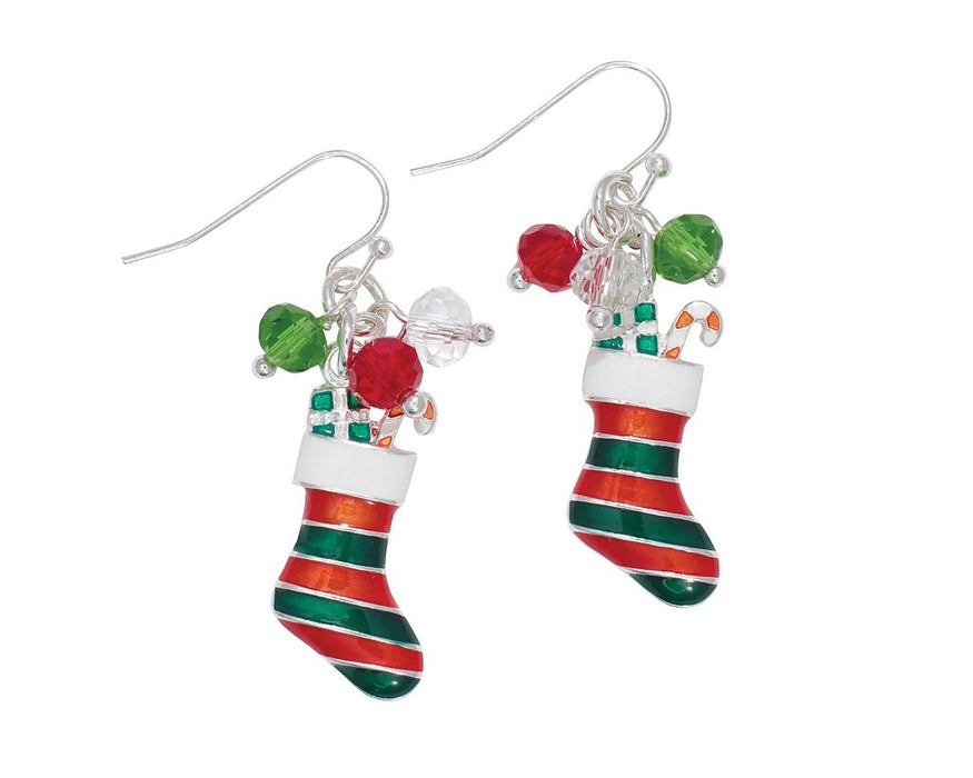 Red + Green Stocking Earrings