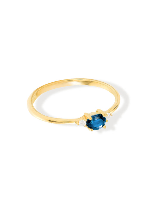 Gold Plated Silver London Blue Topaz Elegant Ring