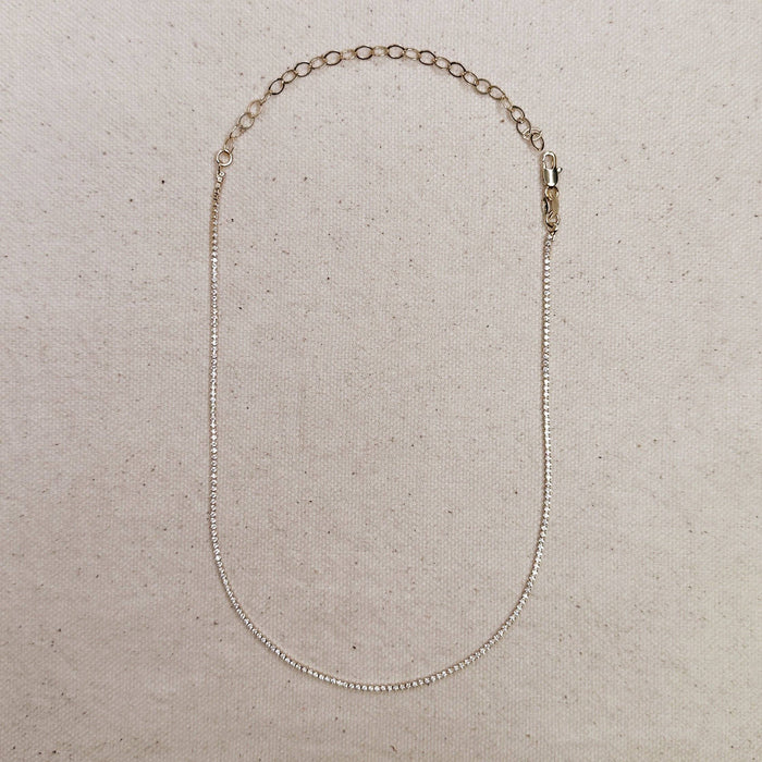 18k Gold Filled 1.2mm CZ Tennis Necklace