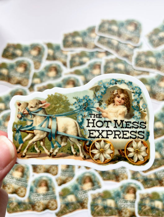 Hot Mess Express Funny Sticker - Vintage Style Girl