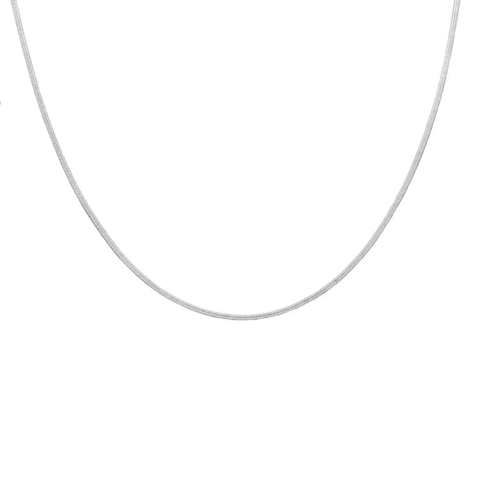 Waterproof Gold Micro Herringbone Necklace
