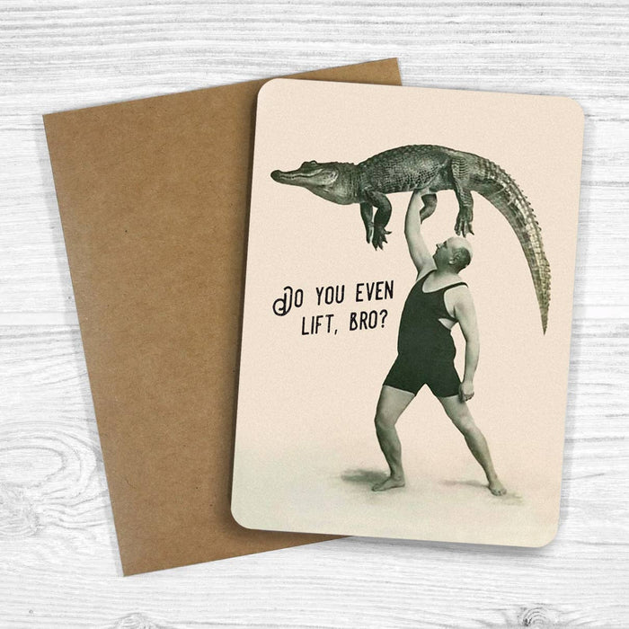 Do You Even Lift, Bro? - Funny Vintage Card