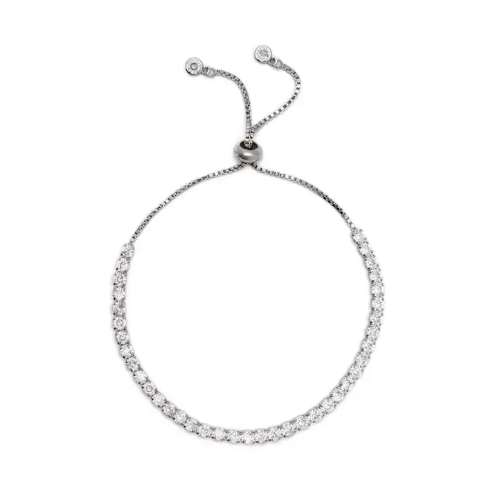 18K Gold Pull Tie Tennis Bracelet