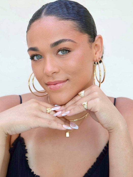 18k Gold Filled 70mm New Wave Hoop