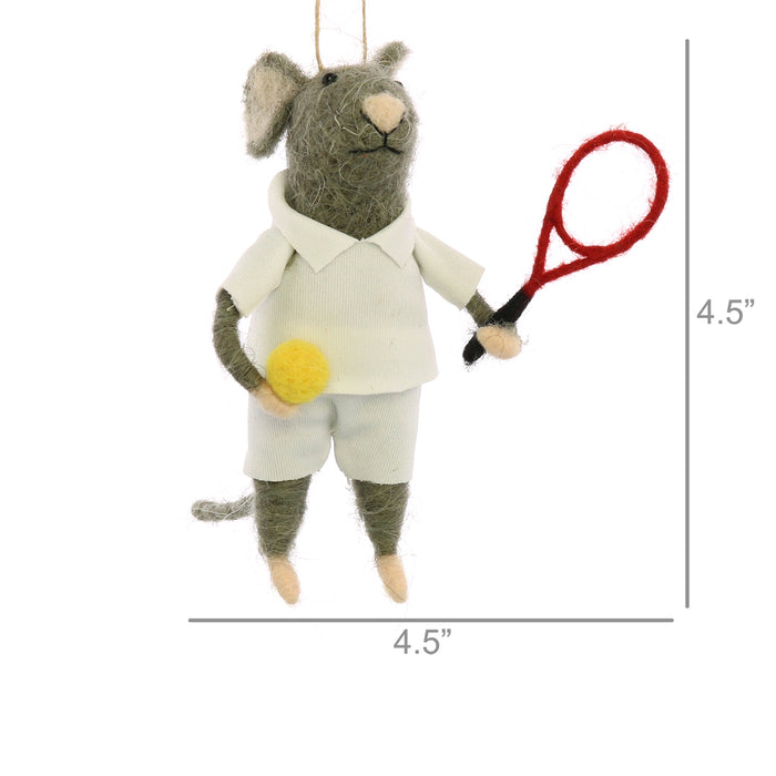 Tennis Mouse Guy Ornament