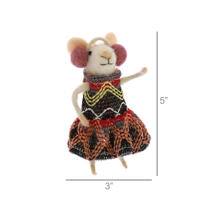 Wintertime Mouse Gal Ornament