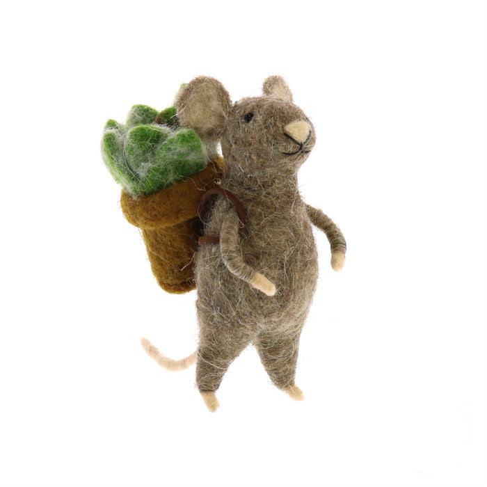 Felt Mice with Succulents