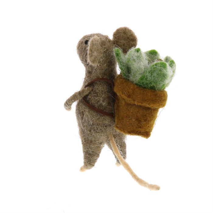 Felt Mice with Succulents