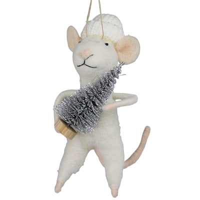 White Mouse with Tree Ornament