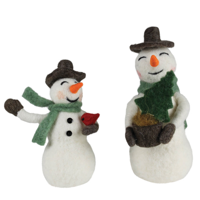 Jolly Felt Snowman Standing Ornament