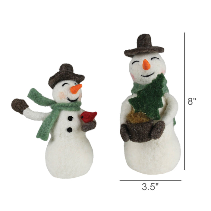 Jolly Felt Snowman Standing Ornament