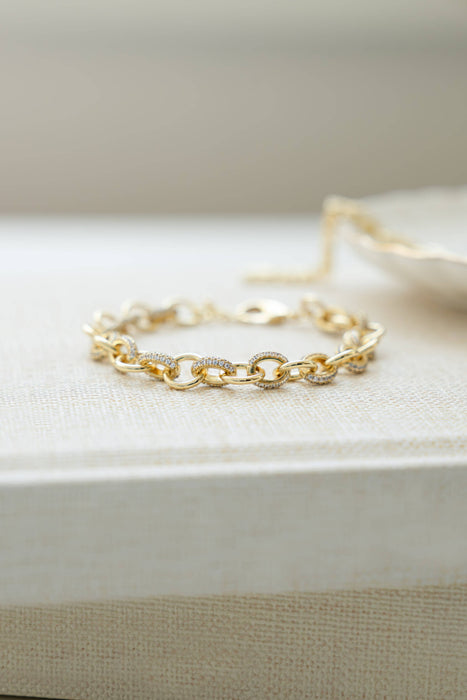 Round Pave Link Bracelet