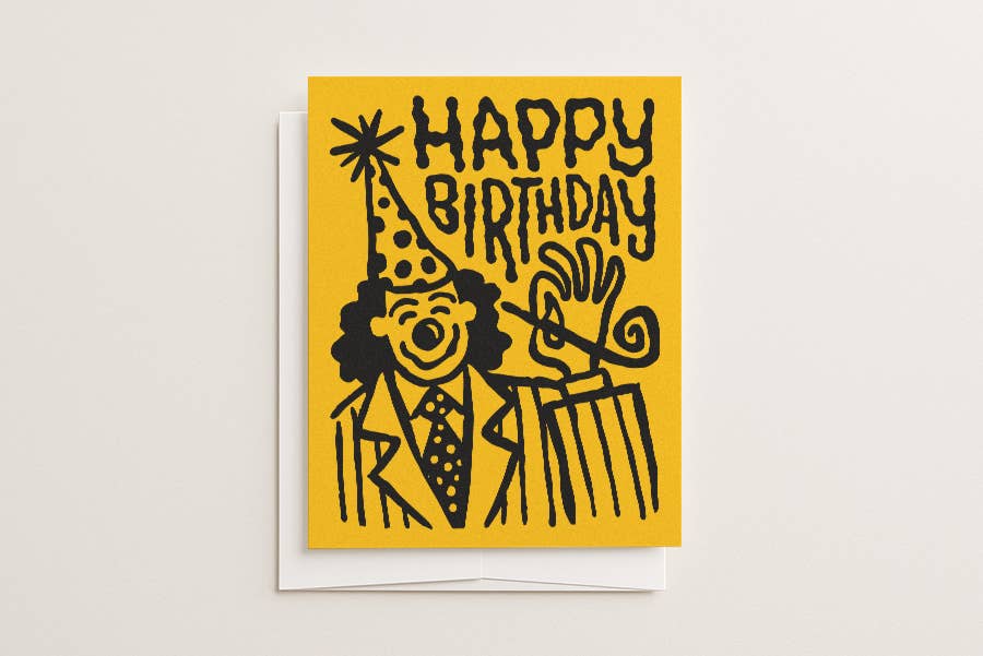 Happy Birthday Clown - Blank Card
