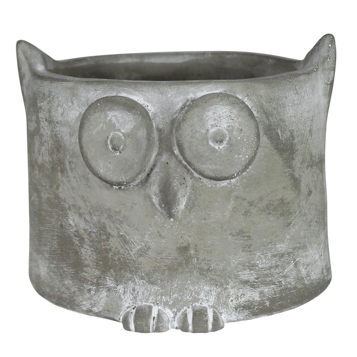 Owl Cement Pot