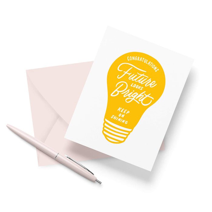 Congratulations Bright Future | Letterpress Graduation Card