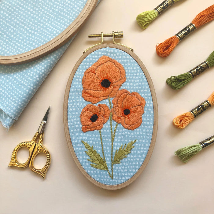 Poppies Embroidery DIY Craft Kit