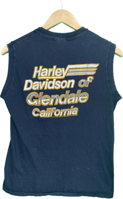 S/M Glendale Harley 80s Vintage Harley Vert Muscle Shirt T-Shirt