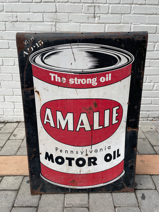 AMALIE Sandwich Board Motor Oil Sign Original Rare 50s - Instore Pickup Only