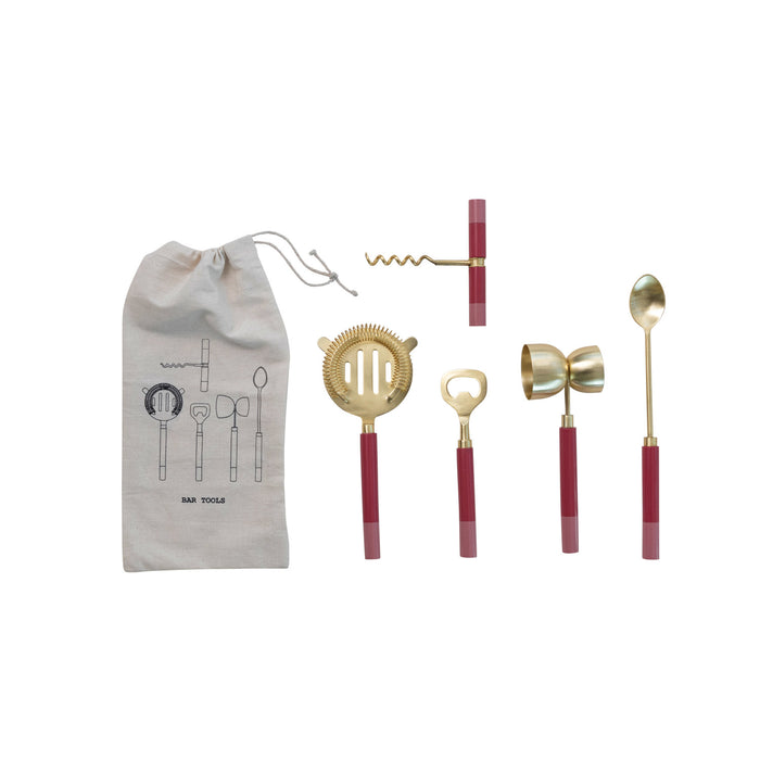 Brass & Pink Stainless Steel Bar Tools