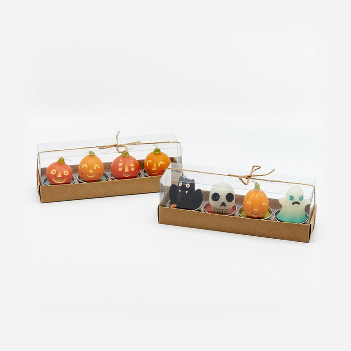 Friendly Pumpkin Tealight Candles - Set of 4