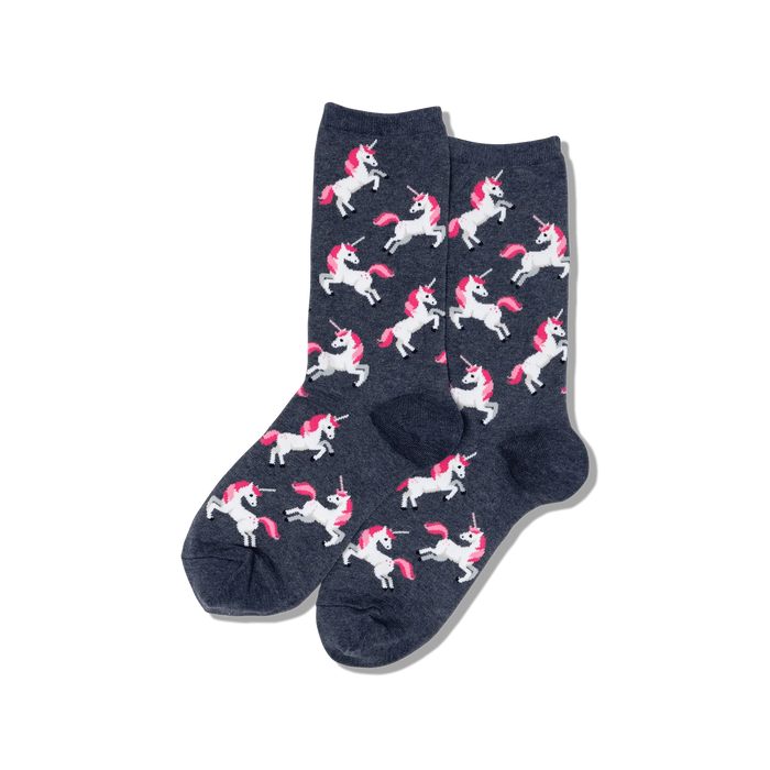 Unicorn Crew Socks Blue