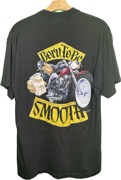 L Vintage 80s Camel Cigarettes Motorcycle Pocket T-Shirt