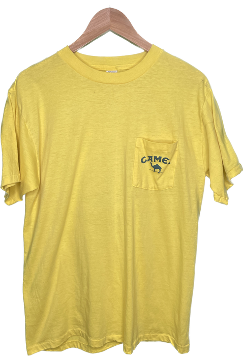 M/L Vintage 80s Camel Cigarettes Yellow Pocket T-Shirt