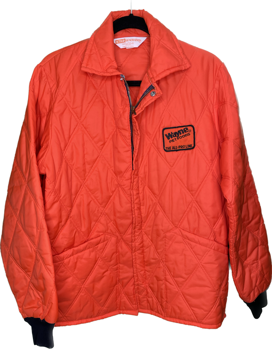 L 80s Wayne Pet Foods Orange Liner Zip Up Jacket
