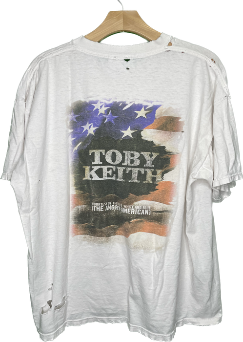 XL Tobey Keith Courtesy of the Red White and Blue Distressed Vintage Y2K T-Shirt