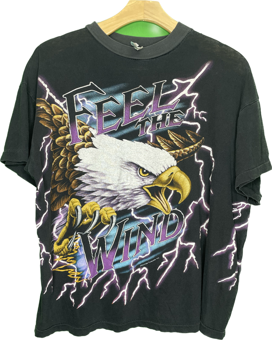 L 90s Feel The Wind American Spirit Lightning Biker AOP T-Shirt