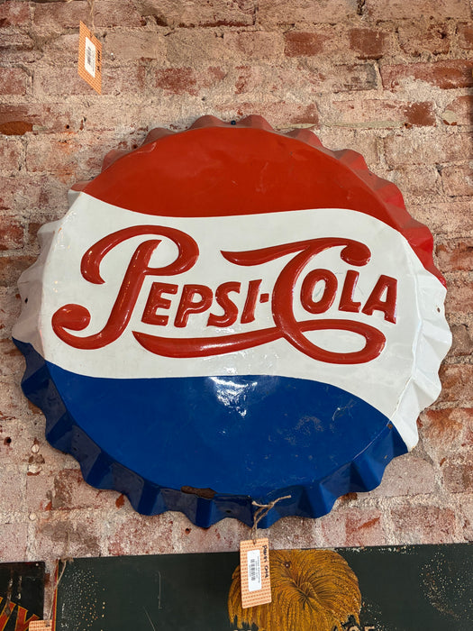 Vintage Pepsi Bottle Cap Sign
