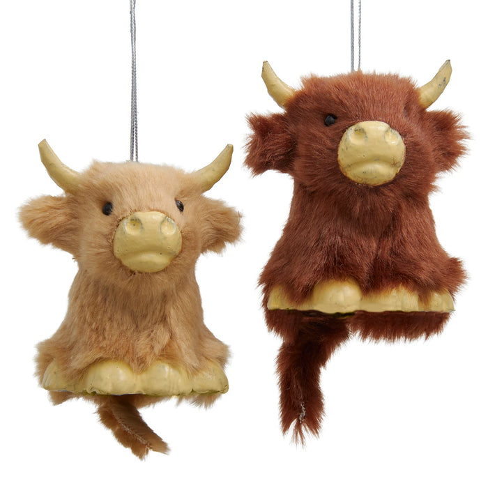 Fuzzy Highland Cow Ornament