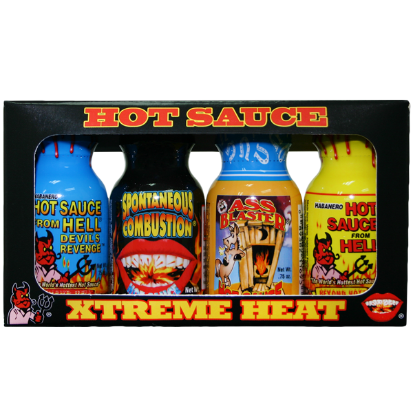 Xtreme Hot Sauce Mini Bottle 4 Pack