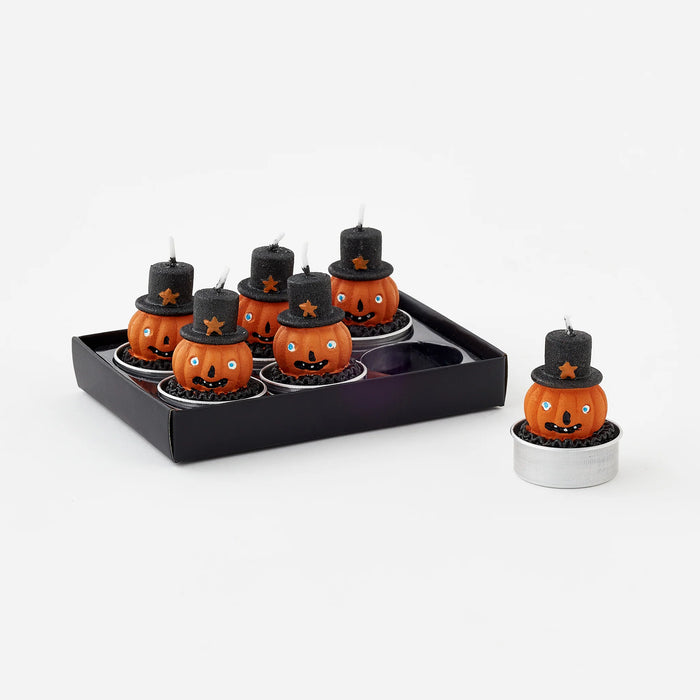 Pumpkin w/ Hat Tealight Candles