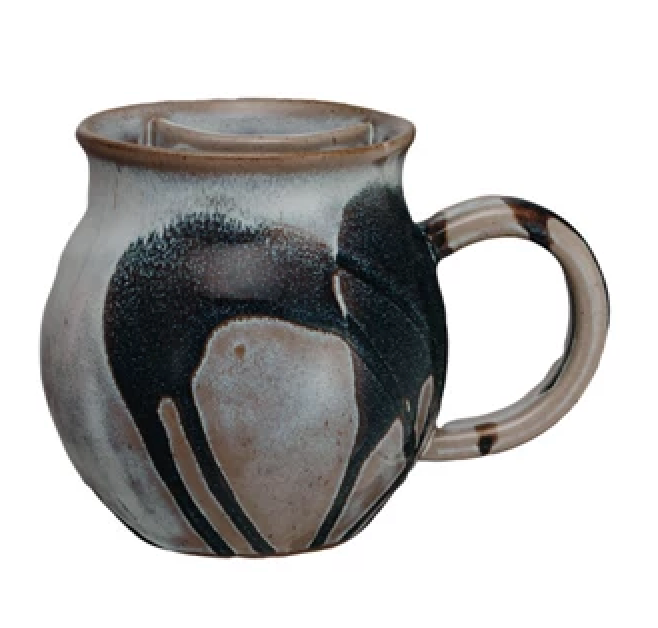 Stoneware Mug w/ Tea Bag Holder