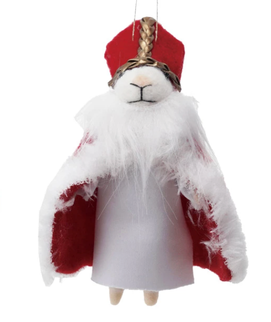Handmade Felt Religious Mouse Ornament