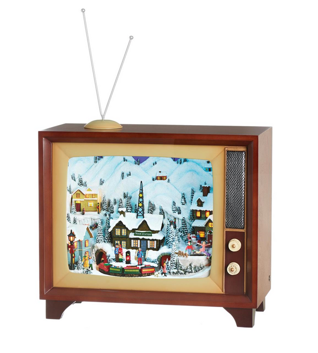 23" H Lighted Musical TV - Rotating Train