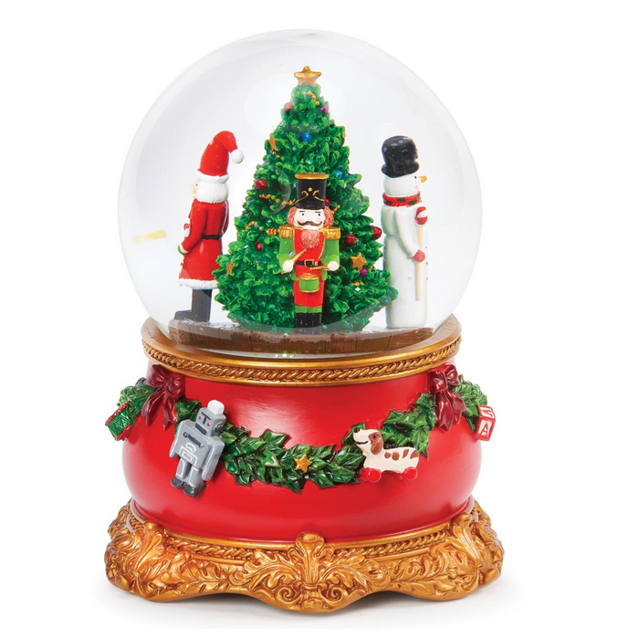 5"H Musical Snowglobe - Nutcracker + Santa