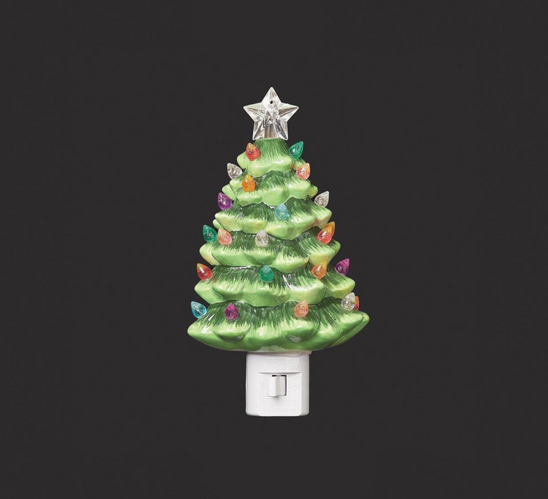 7"H Vintage Tree Night Light