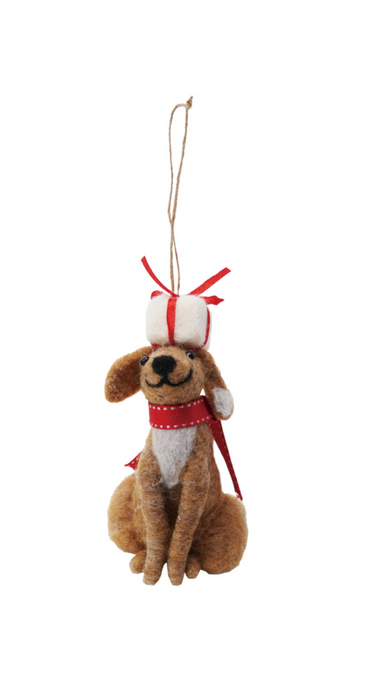 Holiday Dog Ornament - Wool Felt