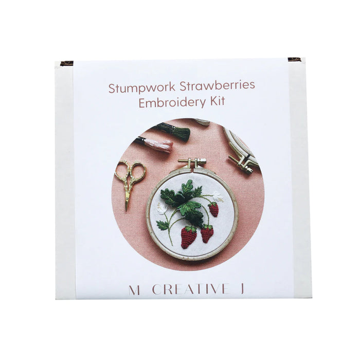 Stumpwork Strawberries - Hand Embroidery DIY Craft Kit
